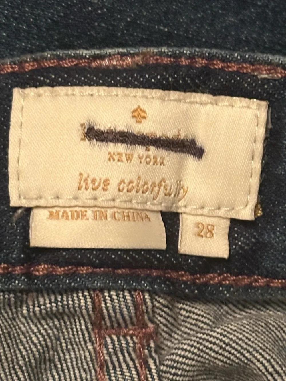 Kate Spade Straight-Leg Women's Jeans in Dark Blue Denim - Picture 3 of 3